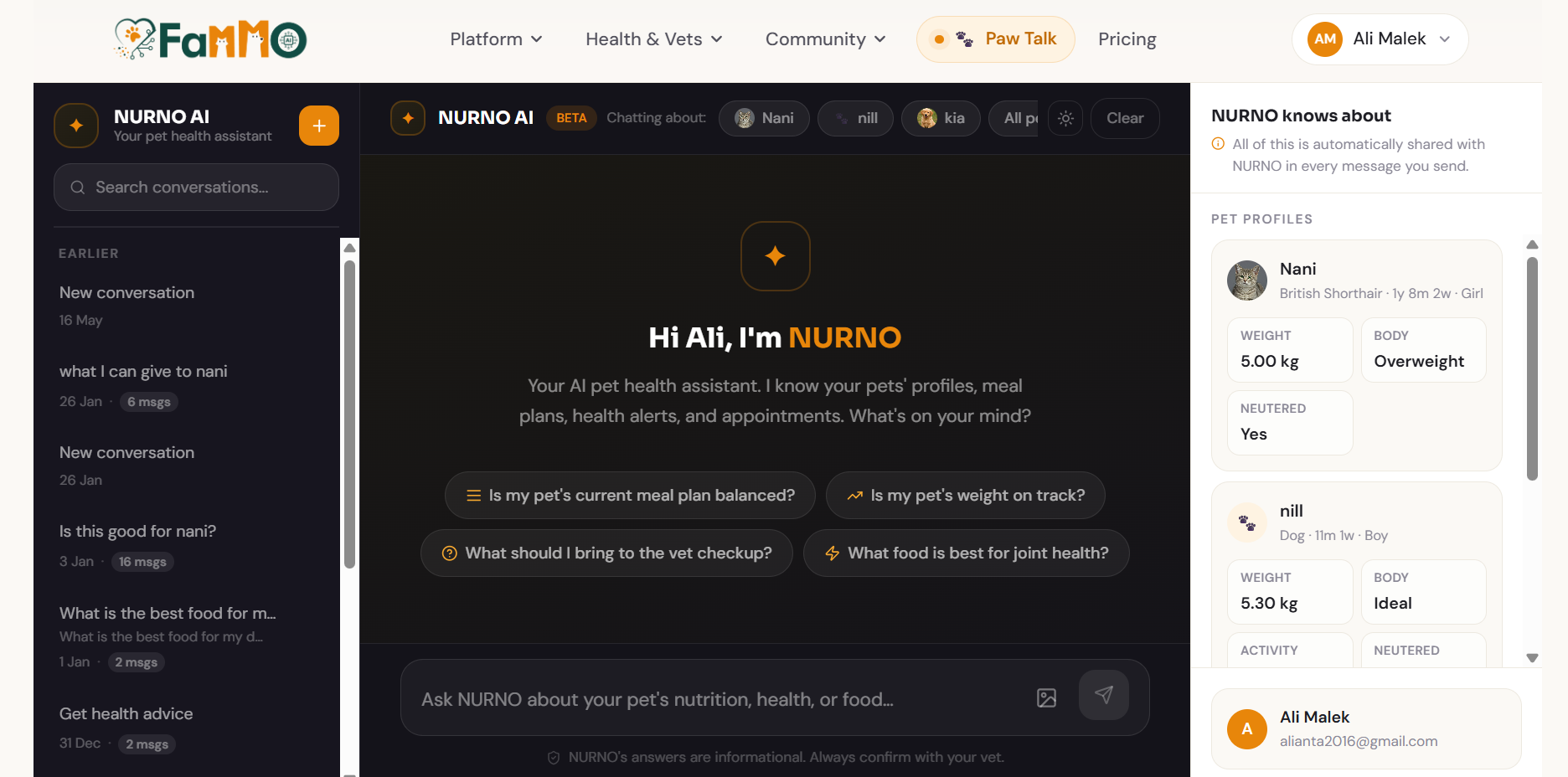 Nurno Chat environment
